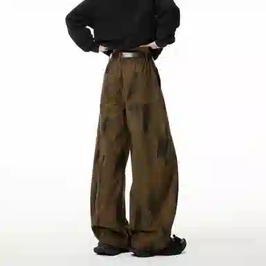 隐狼世家 美式直筒宽松阔腿工装休闲裤 男款