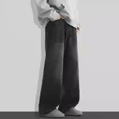 隐狼世家 阔腿裤宽松水洗牛仔裤 男款