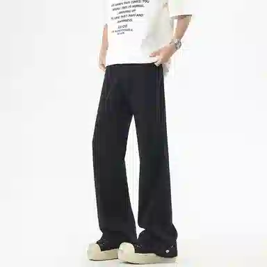 隐狼世家 美式复古水洗微喇休闲宽松直筒阔腿长裤牛仔裤 男款