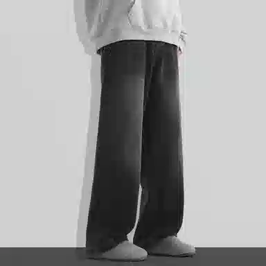 隐狼世家 阔腿裤宽松水洗牛仔裤 男款