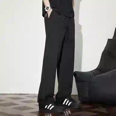 隐狼世家 夏季宽松纯色中腰长裤休闲裤 男款