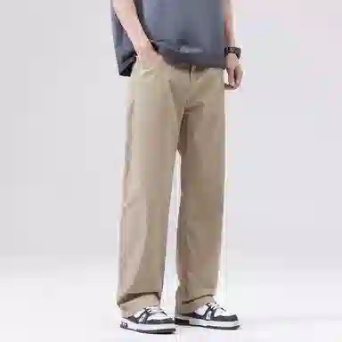 隐狼世家 夏季薄款潮牌阔腿宽松垂感直筒工装休闲裤 男款