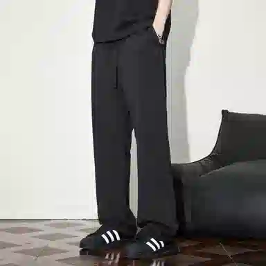 隐狼世家 夏季宽松纯色中腰长裤休闲裤 男款