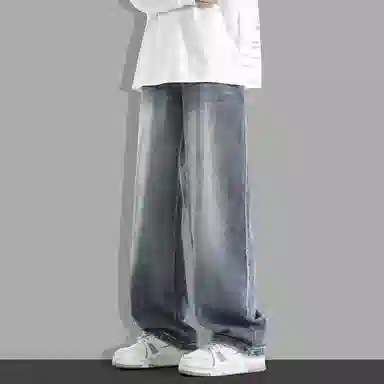 隐狼世家 阔腿裤宽松水洗牛仔裤 男款
