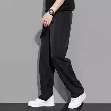 隐狼世家 百搭简约通勤阔腿休闲裤 男款 黑色