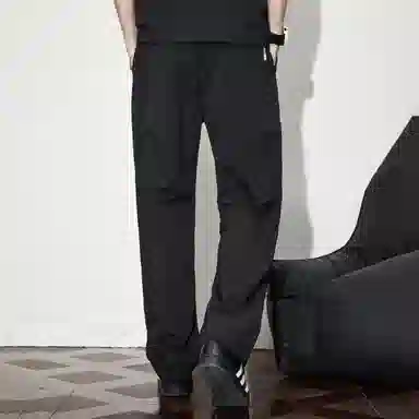 隐狼世家 夏季宽松纯色中腰长裤休闲裤 男款