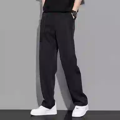 隐狼世家 百搭简约通勤阔腿休闲裤 男款 黑色