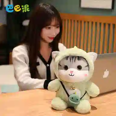 巴巴泥 变身猫咪公仔 可爱小猫 动物 玩偶 毛绒公仔