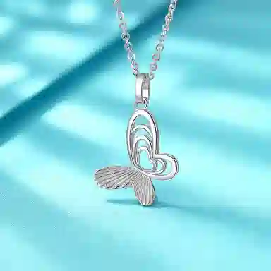 老庙 镂空蝴蝶 铂金 铂金项链 女款