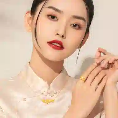 老庙 丁香花开口戒优雅大气 足金 按克计价 黄金戒指 女款