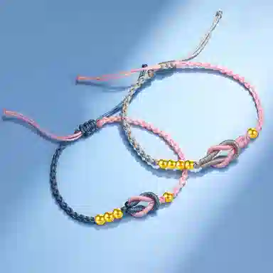 老庙 新中式国潮转运珠 足金 一口价 黄金手链 女款