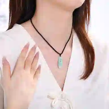 老庙 精致大气新中式福瓜编绳 豆种 翡翠项链 男女同款情侣款