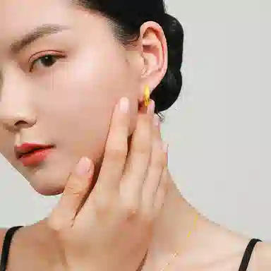 老庙 凤纹温柔风车花工艺 足金 按克计价 黄金耳环 女款