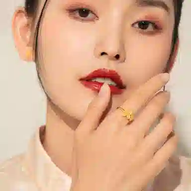 老庙 丁香花开口戒优雅大气 足金 按克计价 黄金戒指 女款