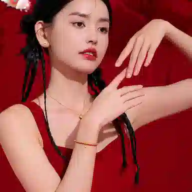 老庙 新中式古法金工艺浪漫小桃花金珠转运珠串珠 足金 按克计价 黄金手串 女款