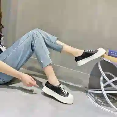 阿比让 头层牛皮 时尚百搭简约 增高 低帮 生活休闲鞋 女款