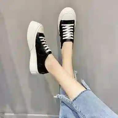 阿比让 头层牛皮 时尚百搭简约 增高 低帮 生活休闲鞋 女款