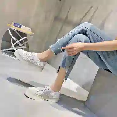 阿比让 头层牛皮 时尚百搭简约 增高 低帮 生活休闲鞋 女款