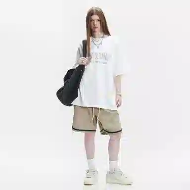 Rabbit House Reflective Gothic Lettering Suede T-Shirt