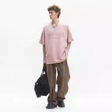 Rabbit House Reflective Gothic Lettering Suede T-Shirt