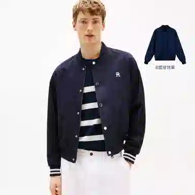 Tommy Hilfiger Reversible Jacquard Baseball Jacket