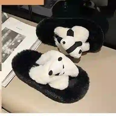 姝娈 绒面 保暖舒适 防滑耐磨 一字拖鞋 女款 白色