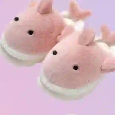 姝娈 厚底保暖 经典潮流 包头拖鞋 女款 粉色