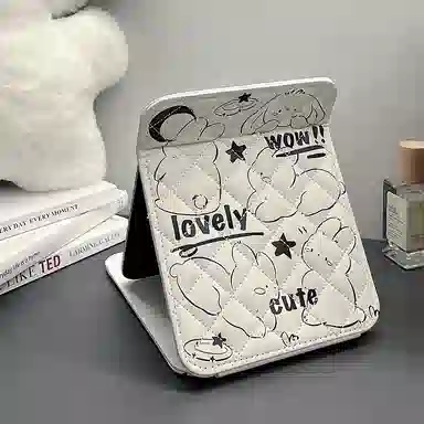 姝娈 可爱折叠镜子学生宿舍可折叠梳妆台化妆镜台式桌面可立办公室桌上便携 实用