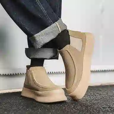 威世米邦 牛反绒 百搭通勤潮流 短筒 切尔西靴 男款