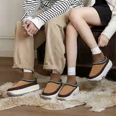 牛反绒 保暖耐磨增高防滑包裹性 通勤百搭 时尚潮流 短筒 雪地靴 男女同款