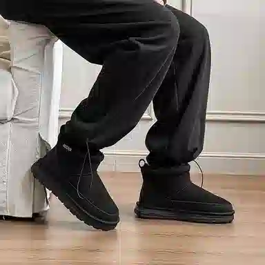 威世米邦 保暖防滑 厚底加绒一脚蹬 短筒 雪地靴 男款