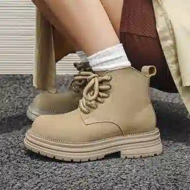 威世米邦 复古百搭 马丁靴 男女同款 黄色