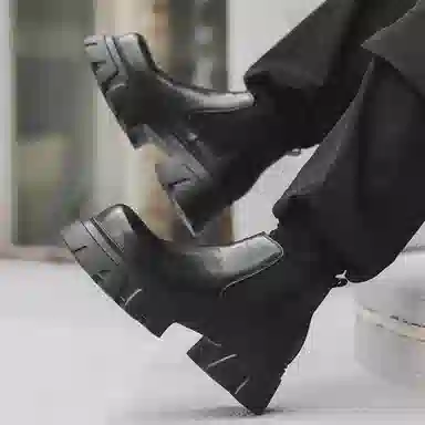 威世米邦 超纤皮 百搭通勤潮流 短筒 切尔西靴 男款 黑色