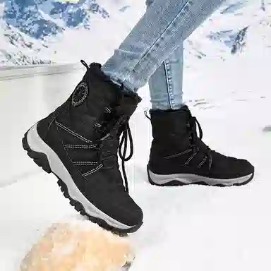 威世米邦 保暖防滑 加绒加厚 厚底 户外登山 短筒 雪地靴 男女同款