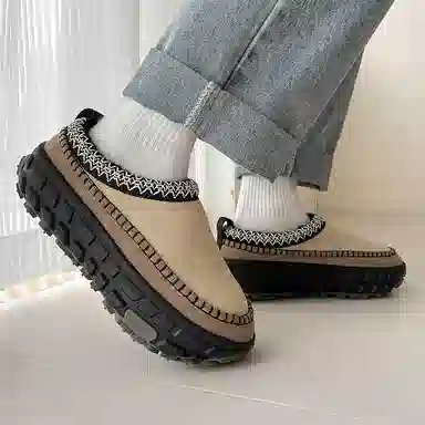 威世米邦 牛反绒 保暖防滑 轮胎厚底设计感加绒加厚 及踝 雪地靴 男女同款