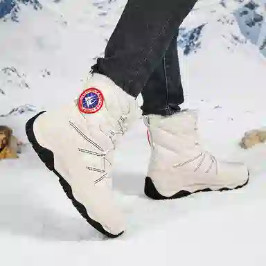 威世米邦 保暖防滑 加绒加厚 厚底 户外登山 短筒 雪地靴 男女同款