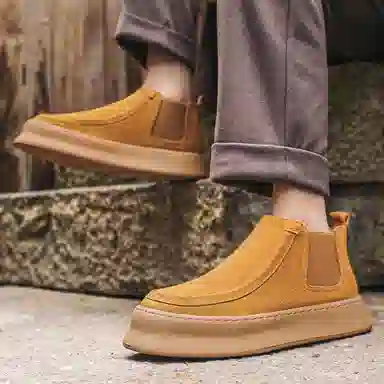 威世米邦 牛反绒 百搭通勤潮流 短筒 切尔西靴 男款