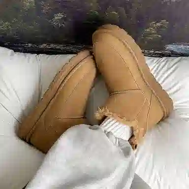 威世米邦 保暖防滑 厚底百搭拉链加绒加厚 短筒 雪地靴 男款