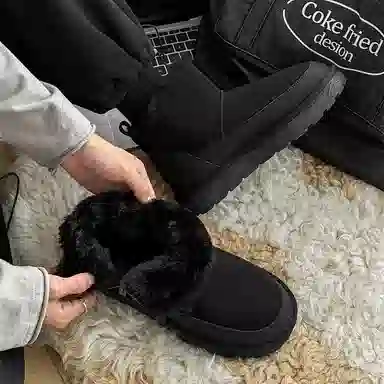 威世米邦 保暖防滑 厚底百搭拉链加绒加厚 短筒 雪地靴 男款