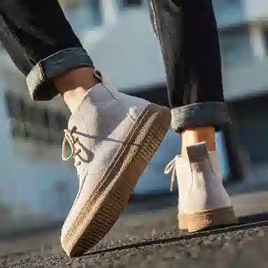 威世米邦 牛反绒 厚底百搭潮流复古英伦风一脚蹬户外雪地加绒保暖 短筒 切尔西靴 中跟 男款