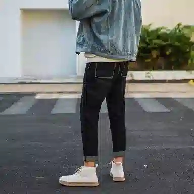 威世米邦 牛反绒 厚底百搭潮流复古英伦风一脚蹬户外雪地加绒保暖 短筒 切尔西靴 中跟 男款