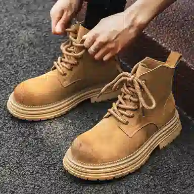 大黄靴 复古百搭 马丁靴 男女同款 黄色