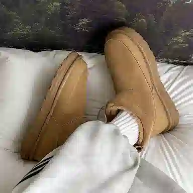 威世米邦 保暖防滑 厚底加绒一脚蹬 短筒 雪地靴 男款