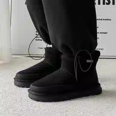 威世米邦 保暖防滑 厚底加绒一脚蹬 短筒 雪地靴 男款