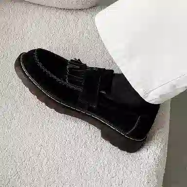 威世米邦 牛反绒皮 德比流苏一脚蹬英伦商务 休闲鞋 男款