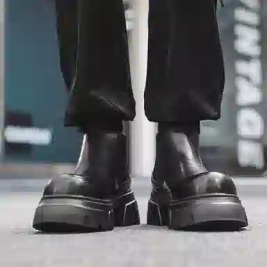 威世米邦 超纤皮 百搭通勤潮流 短筒 切尔西靴 男款 黑色