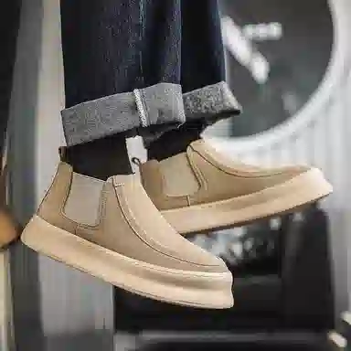 威世米邦 牛反绒 百搭通勤潮流 短筒 切尔西靴 男款