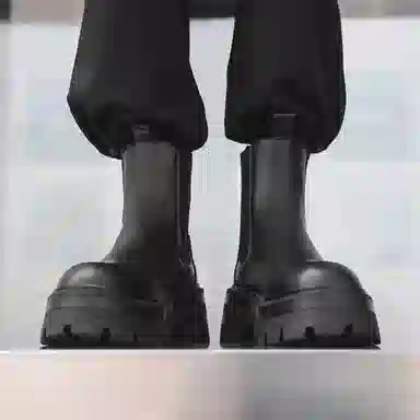 威世米邦 超纤皮 英伦风潮流百搭休闲 短筒 切尔西靴 男款 黑色