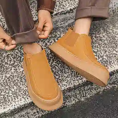 威世米邦 牛反绒 百搭通勤潮流 短筒 切尔西靴 男款