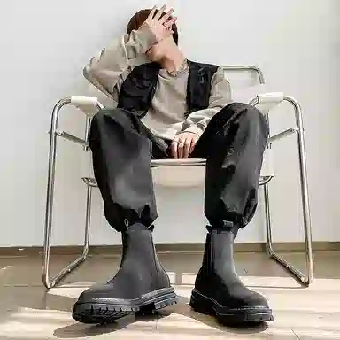 威世米邦 牛皮革 舒适优雅 时尚百搭 切尔西靴 男款